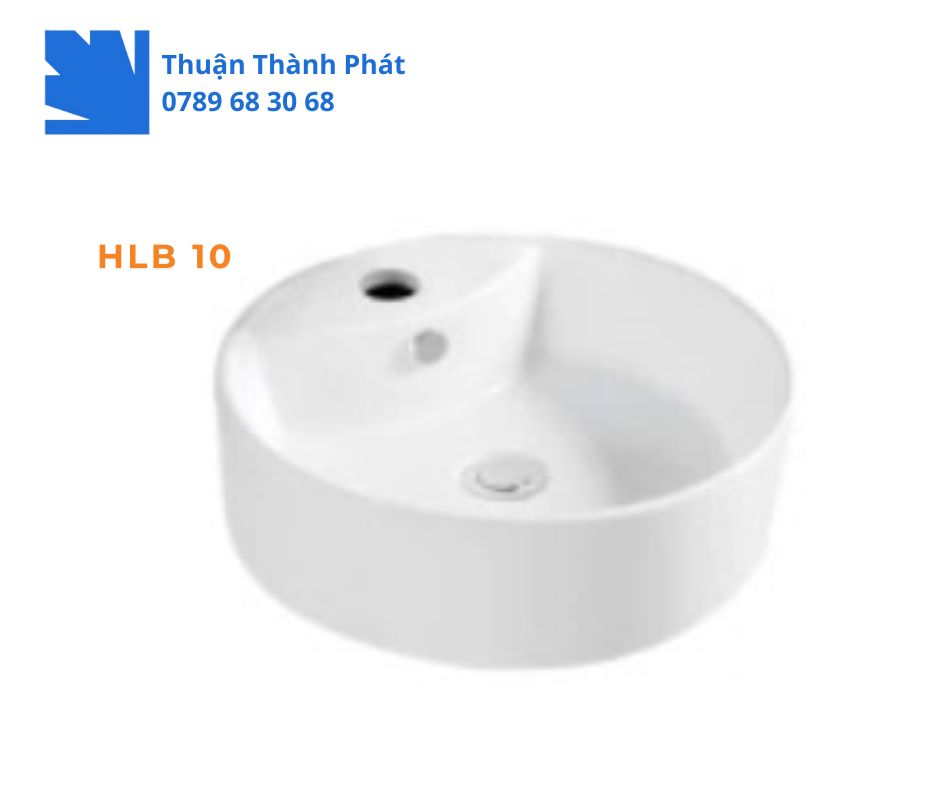 Lavabo đặt bàn Haphako HLB 10 Thiết kế tròn liền khối tích hợp vòi