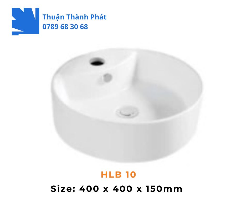 Lavabo đặt bàn Haphako HLB 10 men bóng, lòng chậu sâu