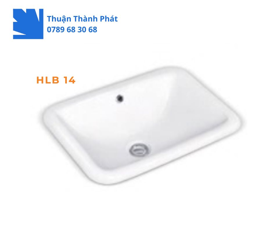 Lavabo dương bàn đá Haphako HLB 14 men trắng bóng