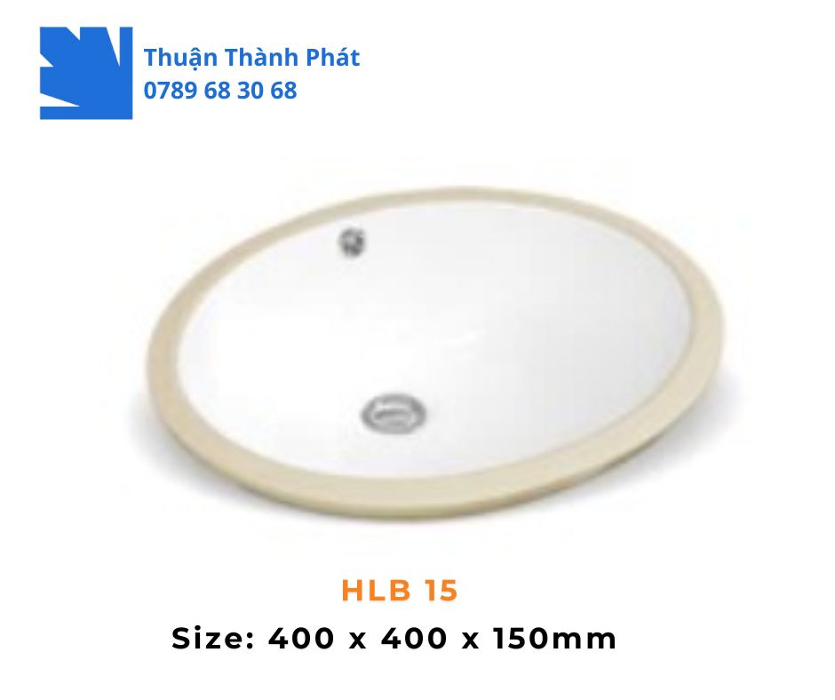 Lavabo âm bàn đá Haphako HLB 15 viền vàng
