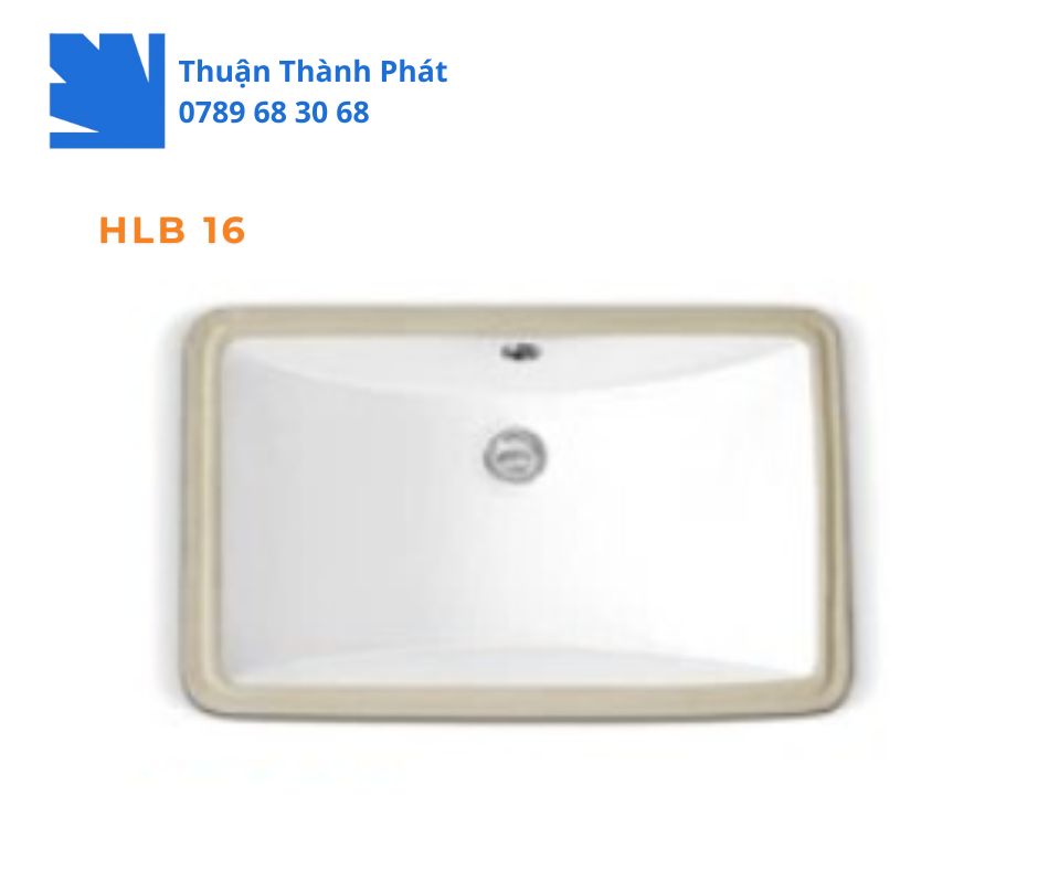 Lavabo âm bàn đá Haphako HLB 16 viền vàng