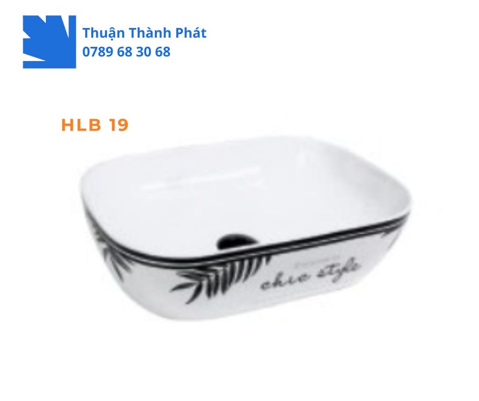 Lavabo đặt bàn Haphako HLB 19 họa tiết chic style