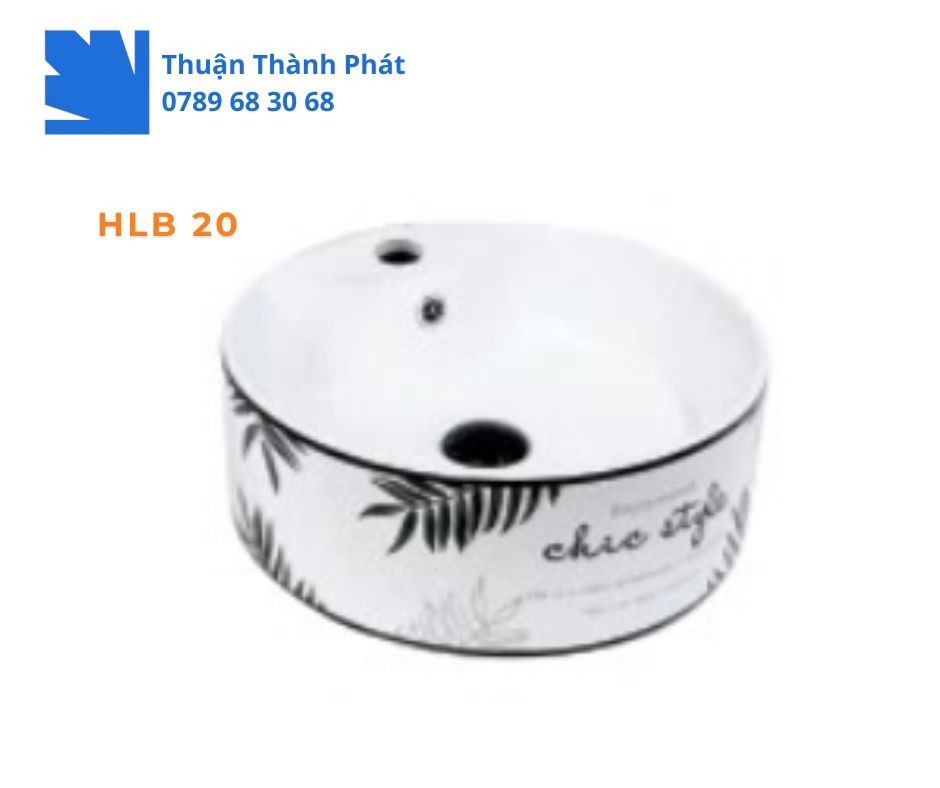 Lavabo đặt bàn Haphako HLB 20 họa tiết chic style