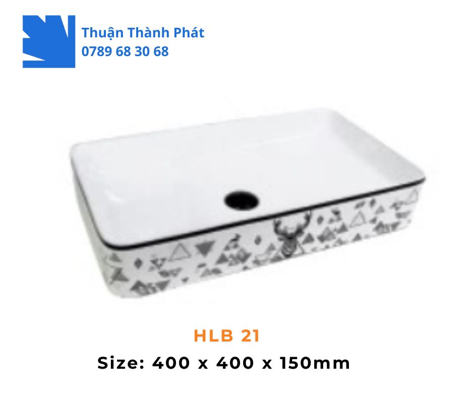 Lavabo đặt bàn Haphako HLB 21 men trắng bóng
