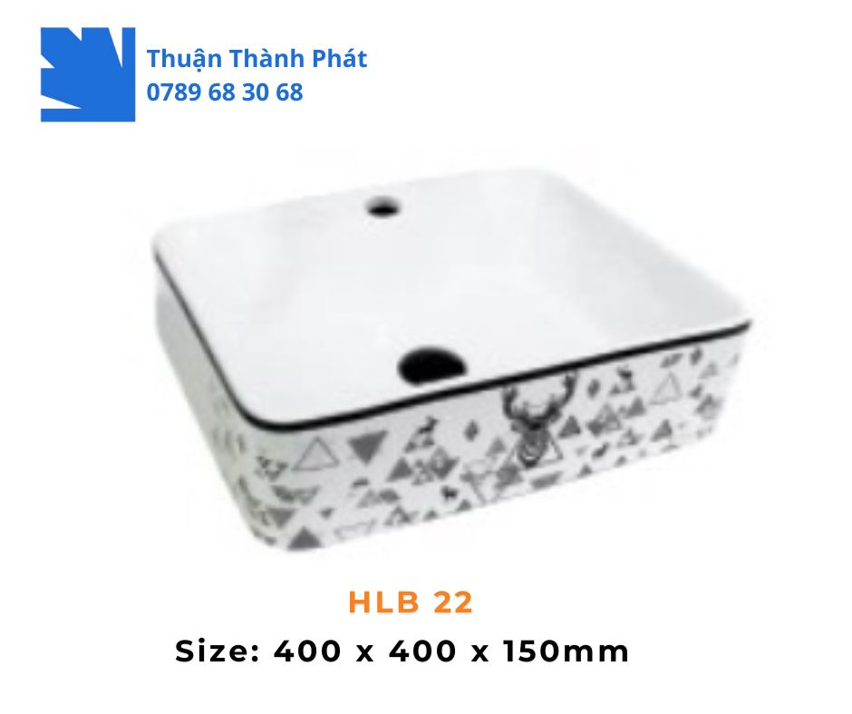Lavabo đặt bàn Haphako HLB 22 với đầu hươu trang trí chính giữa