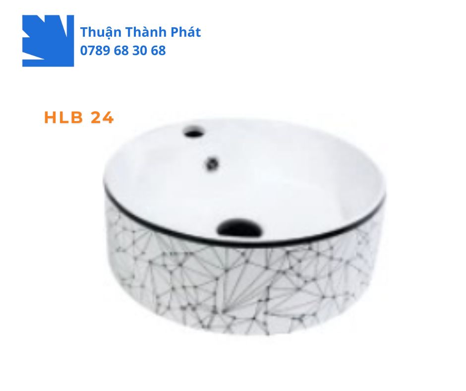Lavabo đặt bàn Haphako HLB 24 họa tiết trừu tượng đặt bàn