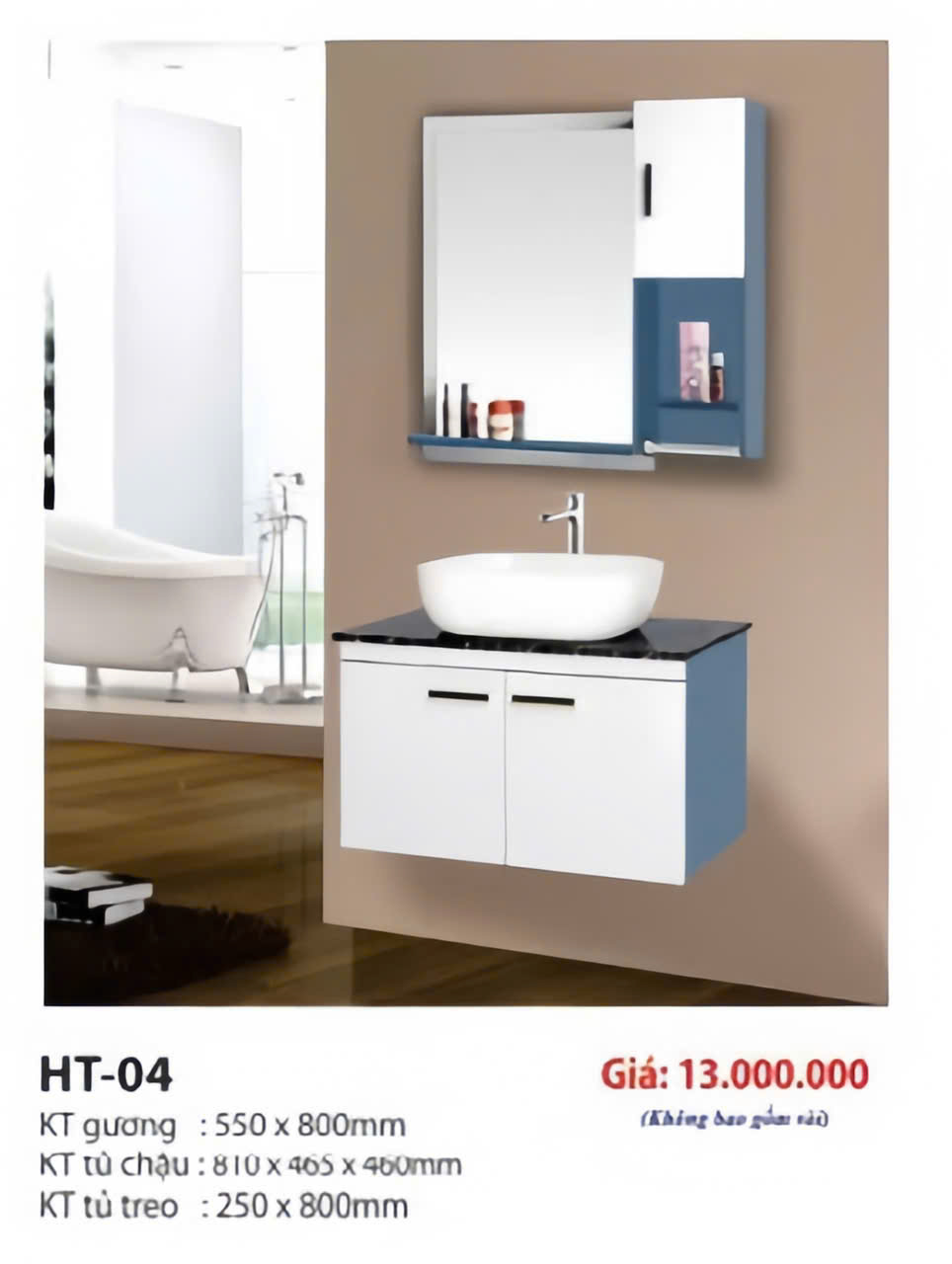 Thiết bị vệ sinh Haphako HT-04 với mặt đá sang trọng