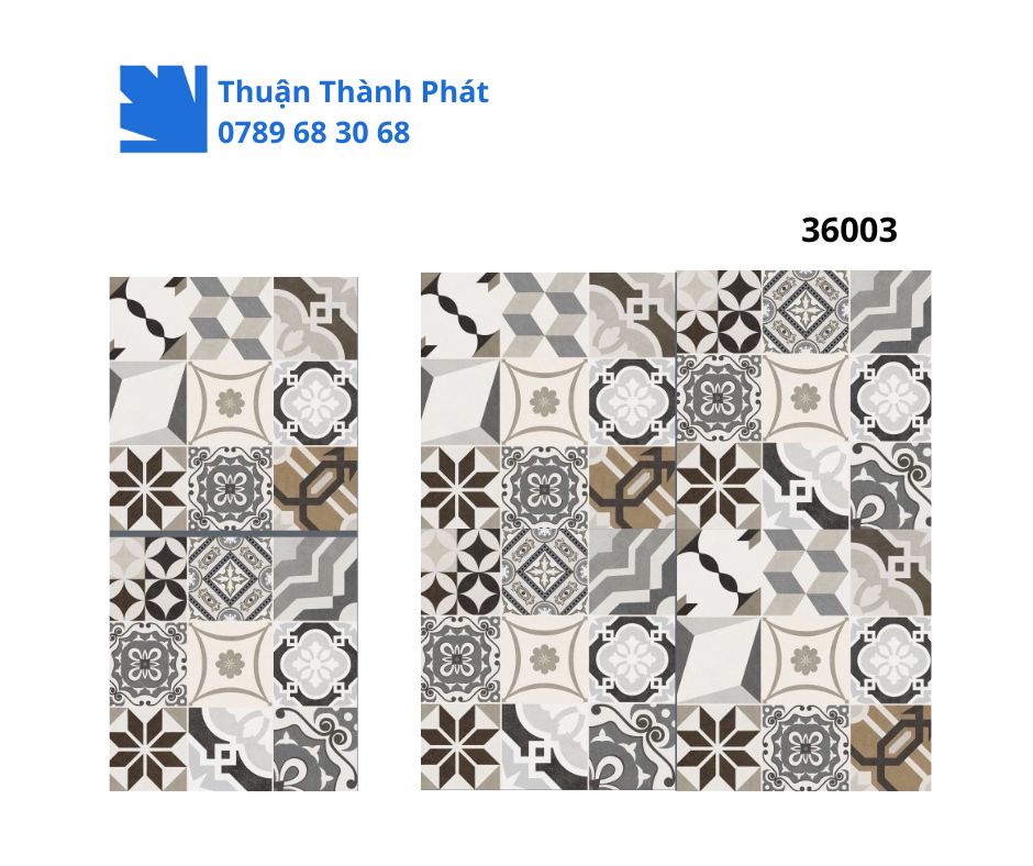 Gạch ốp lát Hoàn Mỹ 36003 Phối họa tiết trầm ấm tinh tế