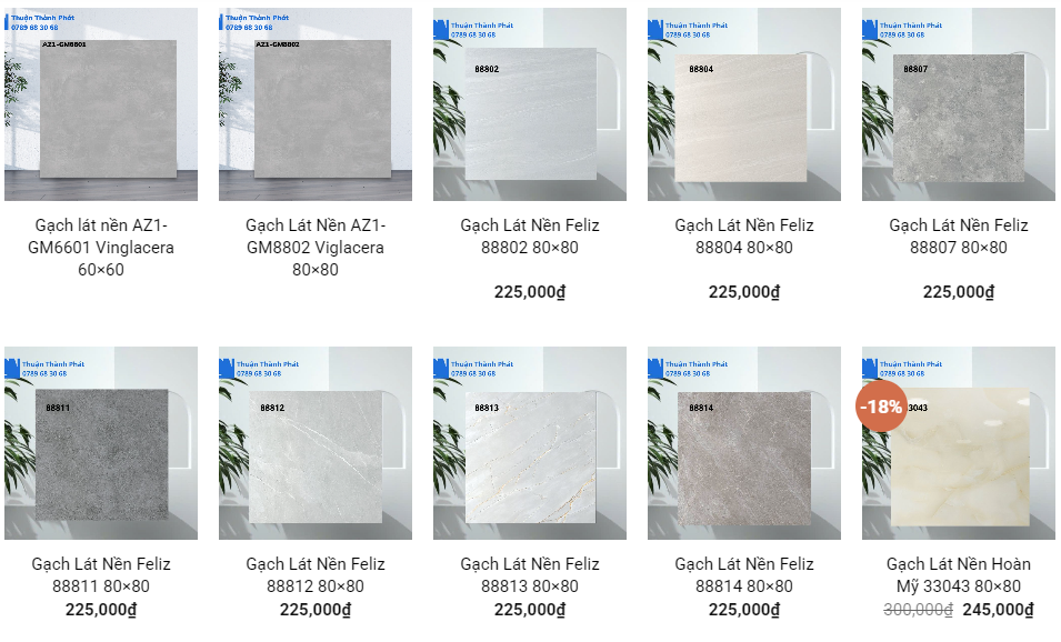 Đại Lý Gạch Viglacera Tại Bình Dương - Thuận Thành Phát Trưng Bày Sản Phẩm