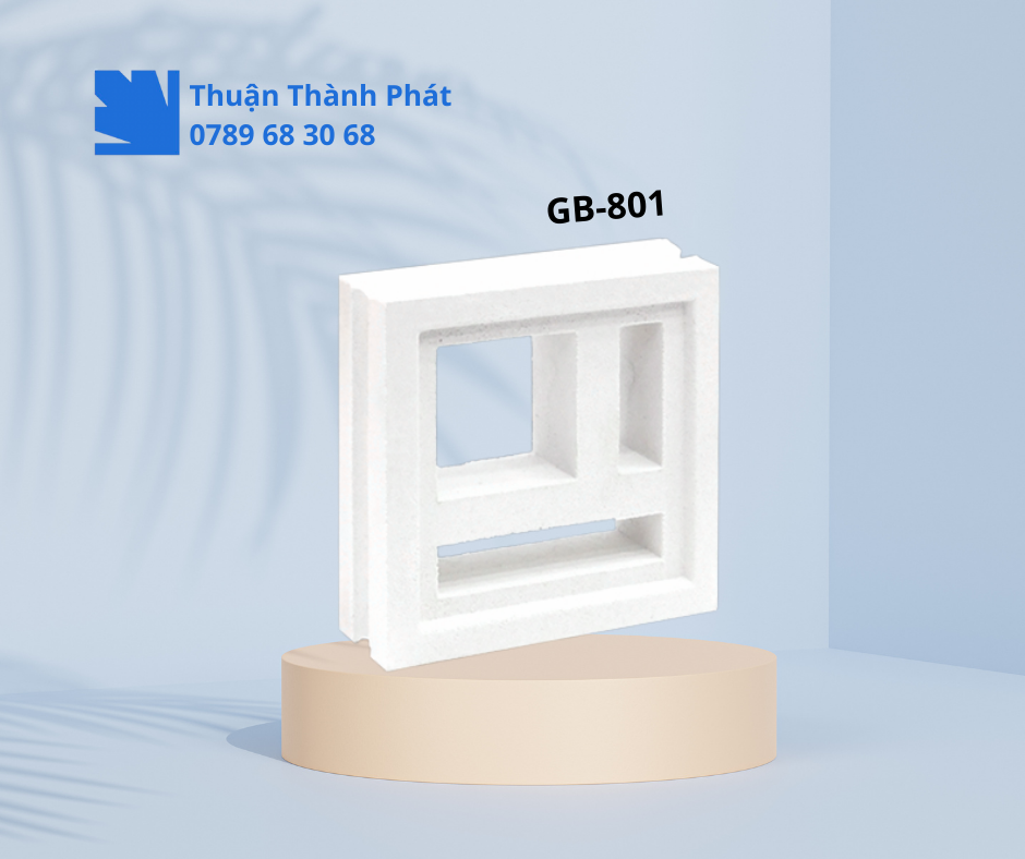 Gạch bông gió GB-801 màu xi măng tự nhiên