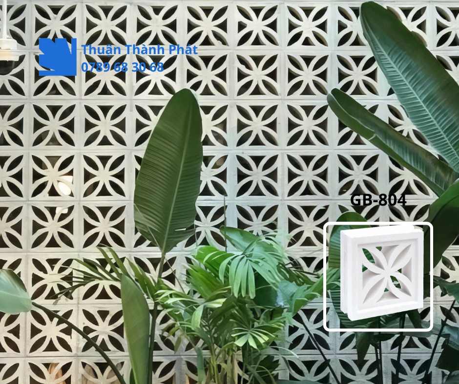 Gạch bông gió GB-804 được dùng làm vách ngăn nội thất