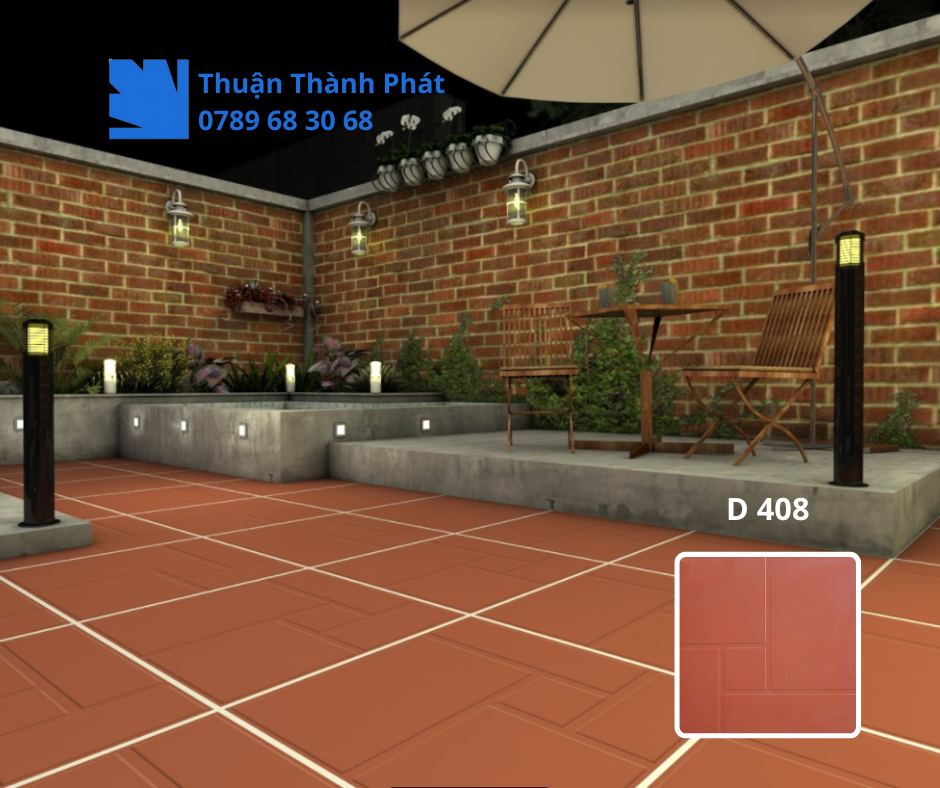 Gạch cotto D 408 Ứng dụng lát sân vườn