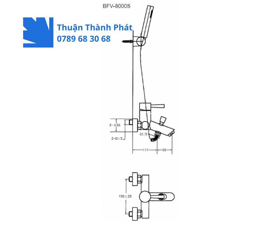 Vòi Sen Tắm Nóng Lạnh INAX BFV-8000S Công nghệ an toàn chống bỏng