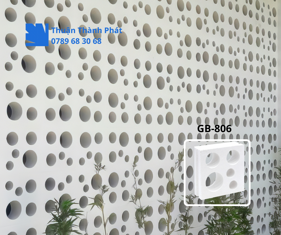 Gạch bông gió GB-806 hoa văn tròn mềm mại