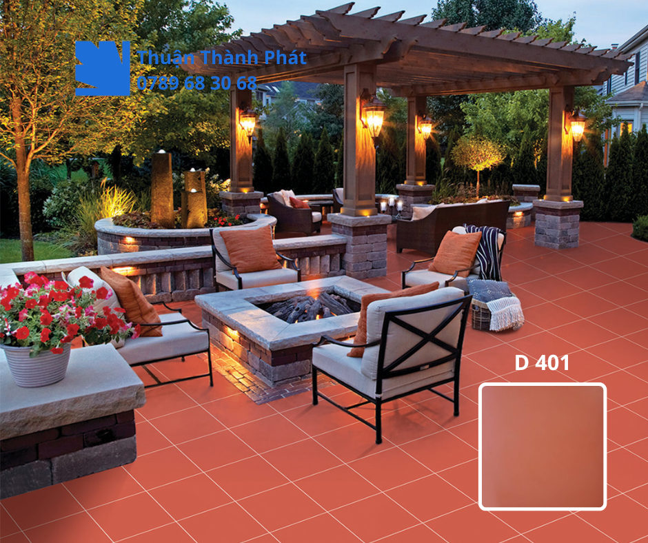 Gạch cotto D 401 Ứng dụng lát sân vườn