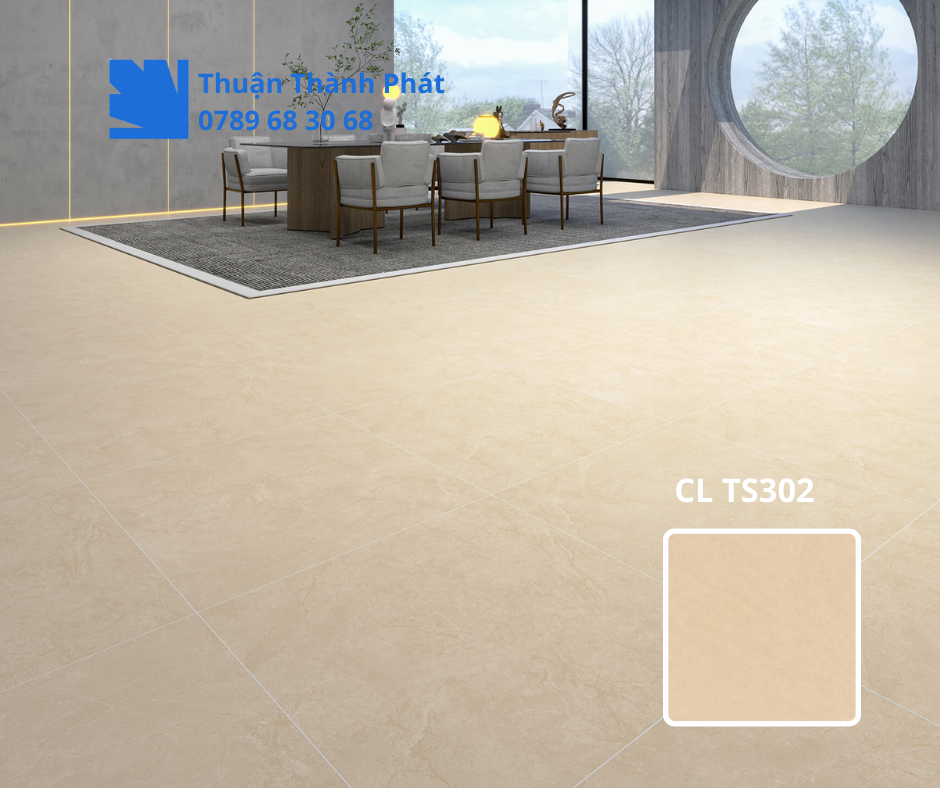 Gạch ốp lát Viglacera CL TS302 xám be nhạt vân đá bóng mờ