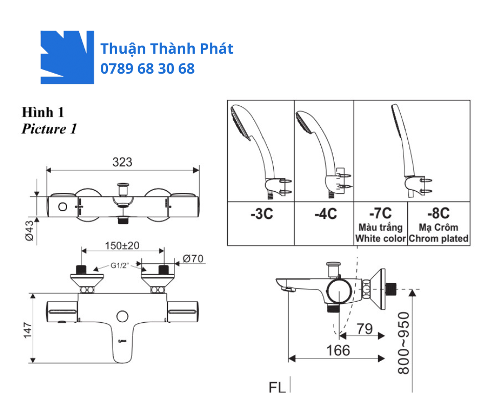 Vòi Sen Tắm Nhiệt Độ Cao Cấp INAX BFV-3413T-8C Công nghệ an toàn chống bỏng