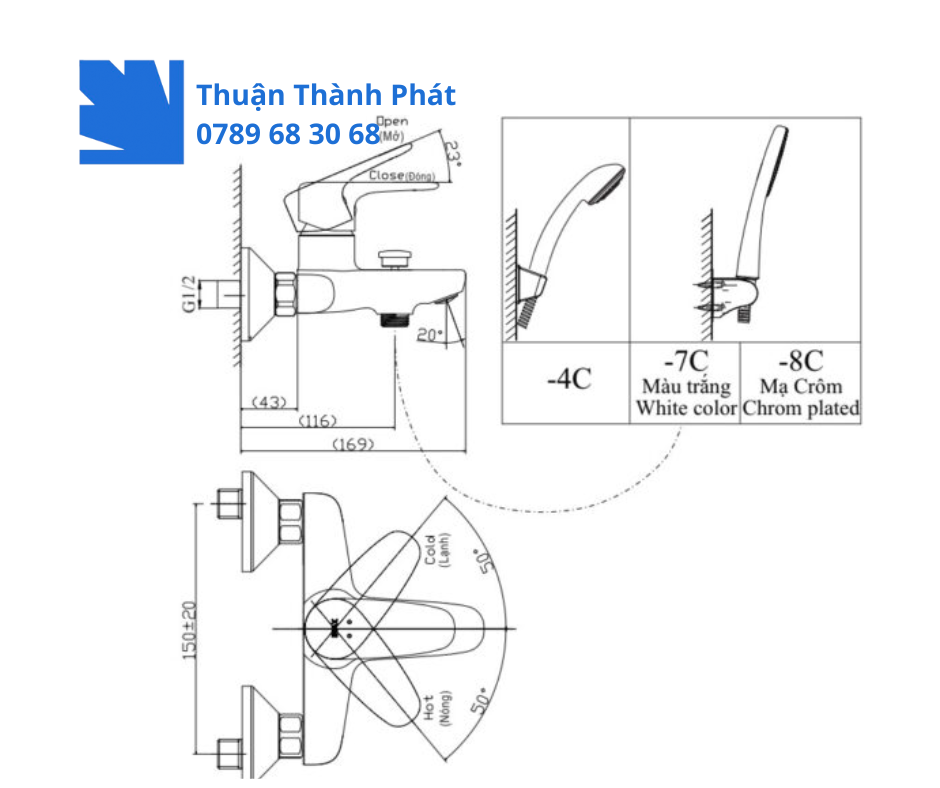 Vòi Sen Tắm Nóng Lạnh INAX BFV-1113S-7C lắp đặt