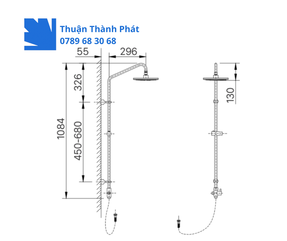Thân sen cây INAX BFV-CL2 công nghệ phun nước êm ái, dễ chịu