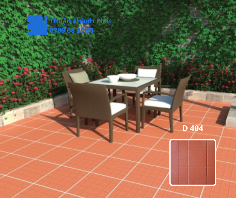 Gạch cotto D 404 Ứng dụng lát sân vườn