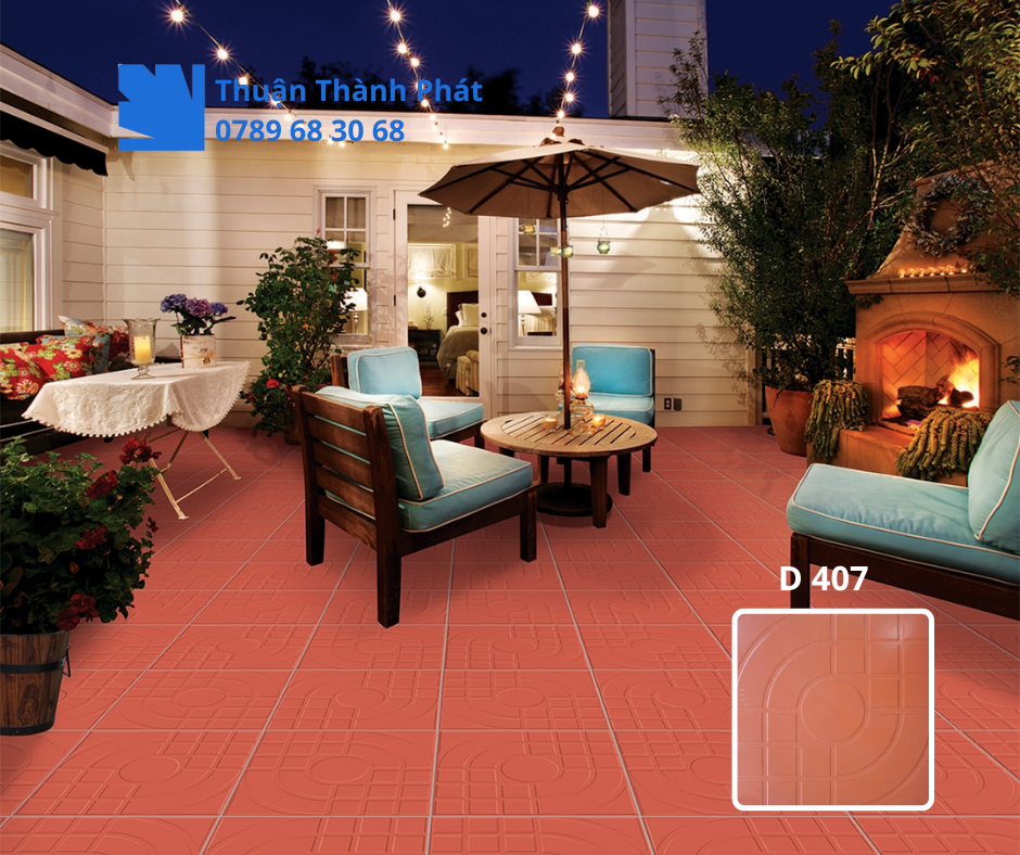 Gạch cotto D 407 Ứng dụng lát sân thượng