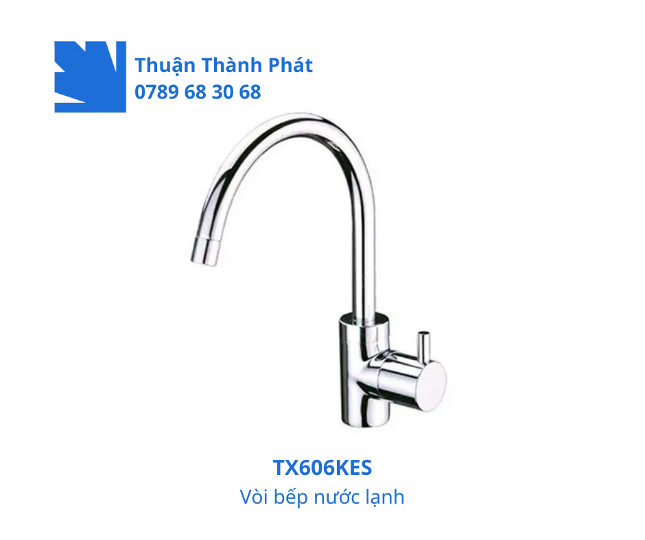 Vòi bếp nước lạnh TX606KES an gốm siêu bền, xoay linh hoạt