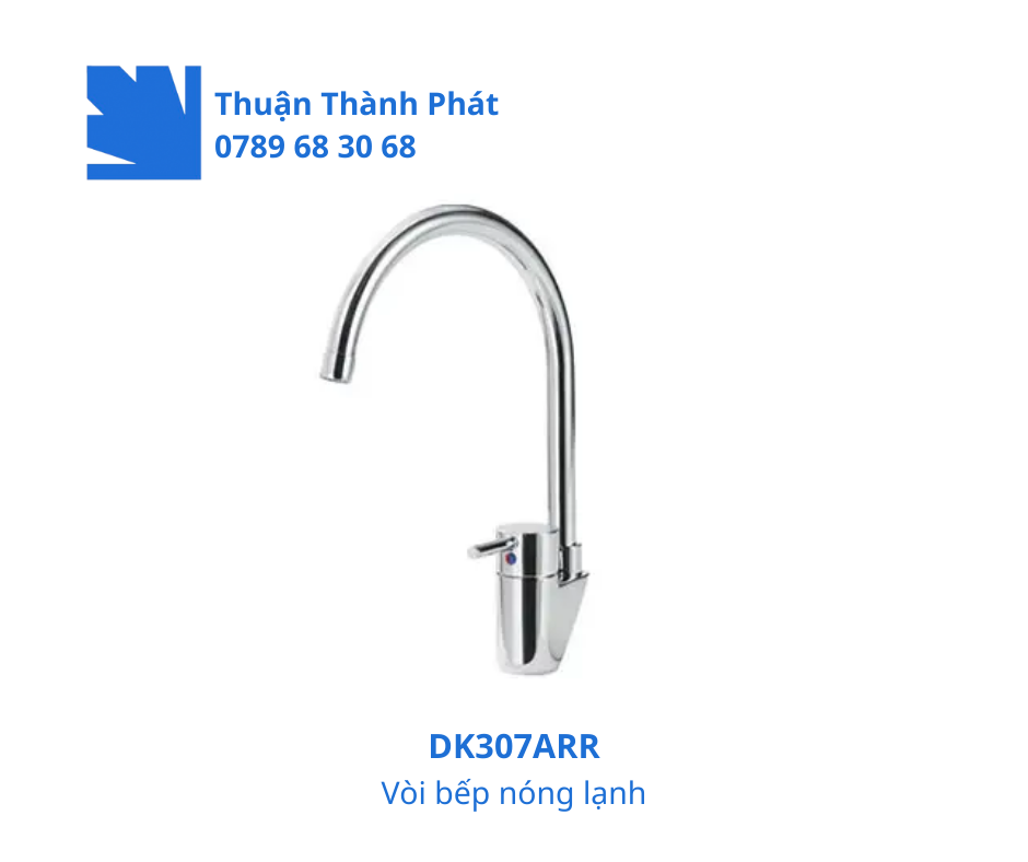 Vòi bếp nóng lạnh DK307ARR Vòi cong thanh thoát, nhỏ gọn tinh tế