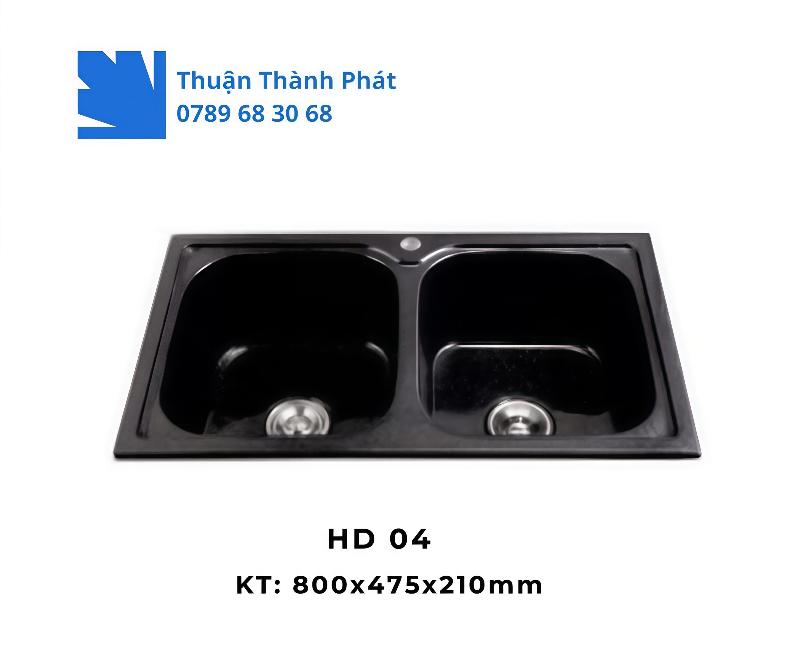 Chậu đá HD 04 – Thiết kế hai ngăn rửa tiện dụng và hiện đại.