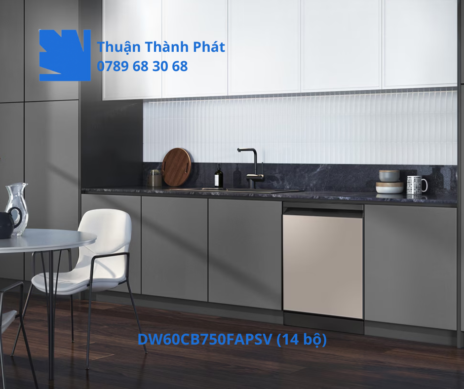 Máy Rửa Bát DW60CB750FAPSV bố trí liền kề tủ bếp gọn gàng