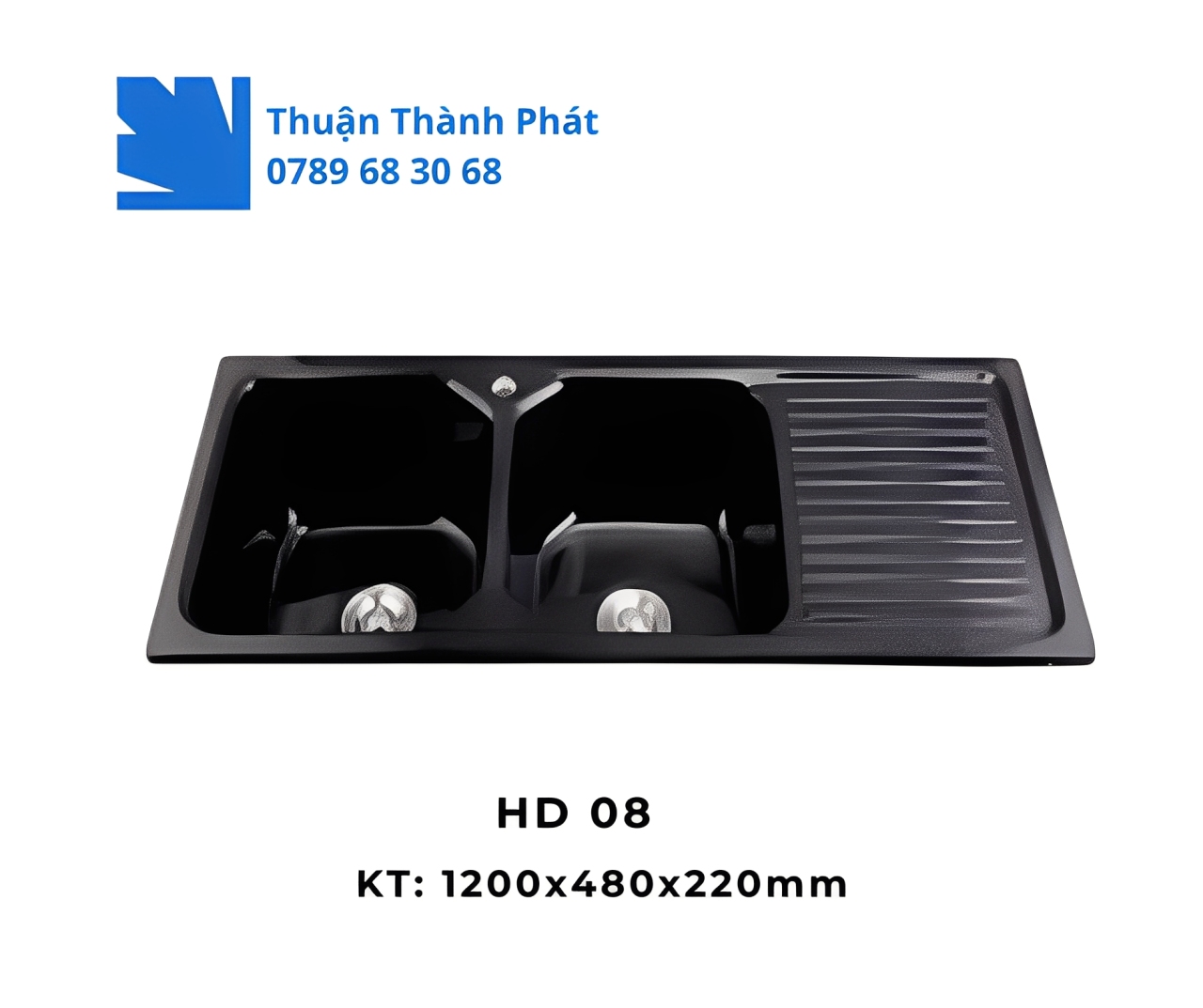 Chậu Đá HD 08 Inox phủ sơn tĩnh điện đen cao cấp