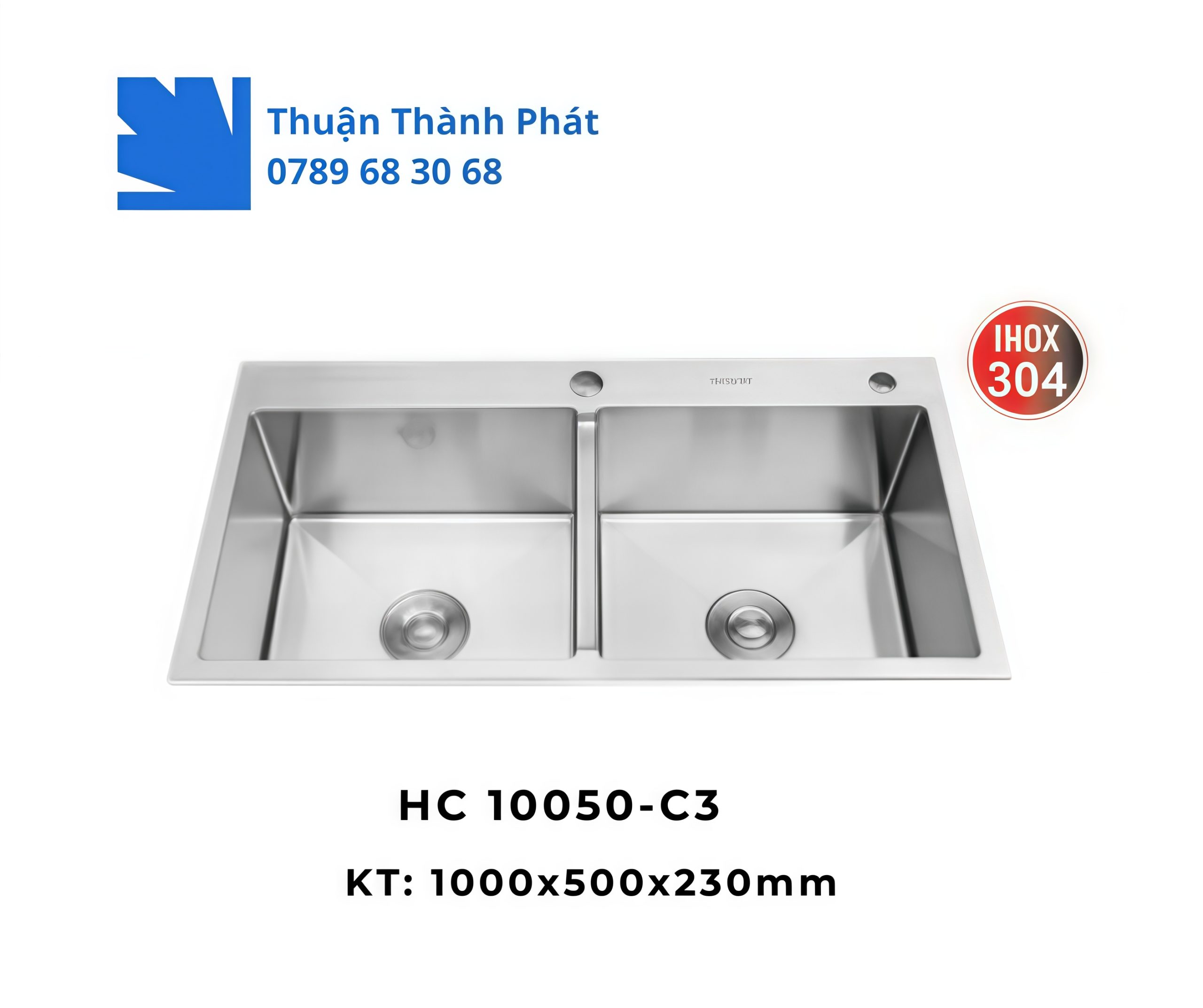 Chậu Rửa Chén Inox HC 10050-C3 2 hộc rửa lớn