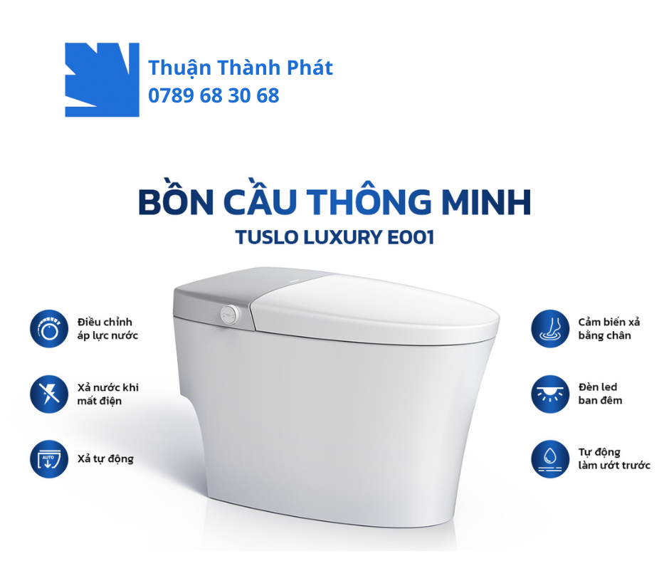 Bồn cầu thông minh TUSLO LUXURY E001 liền khối