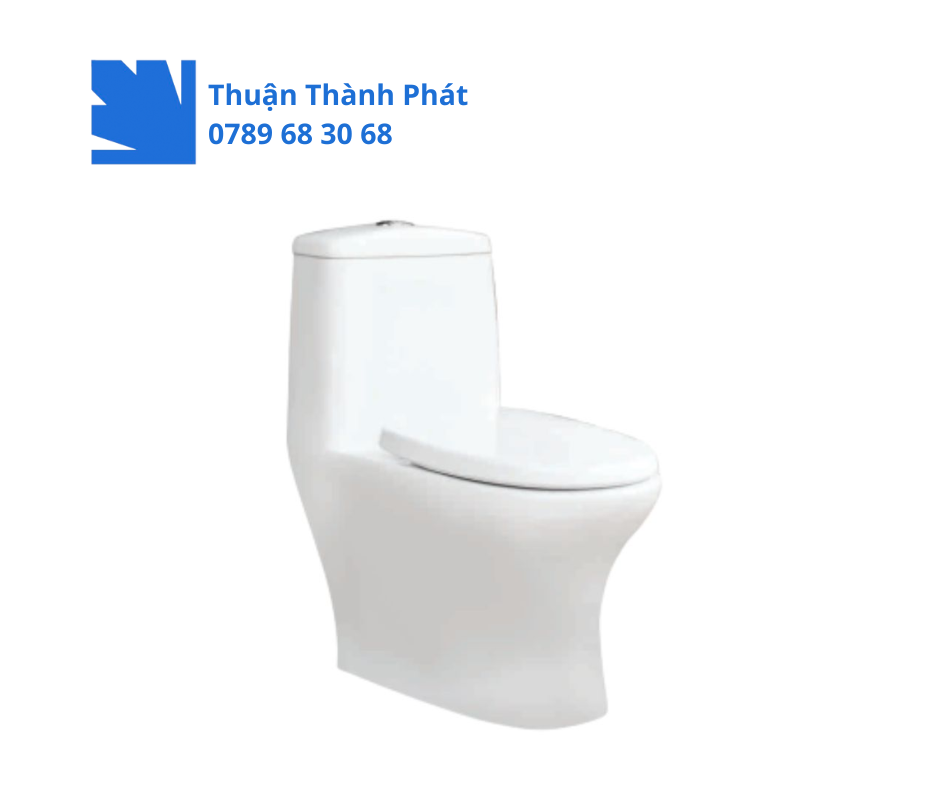 Bồn cầu 1 khối Thiên Thanh CK - 69 River với thiết kế bo cong mềm mại