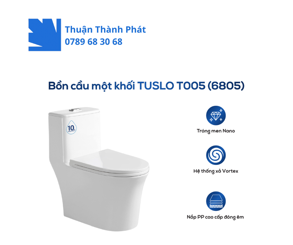 Bồn cầu 1 khối TUSLO T005 (6805) toàn cảnh