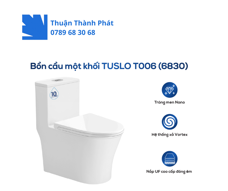 Bồn cầu 1 khối TUSLO T006 (6830) toàn cảnh