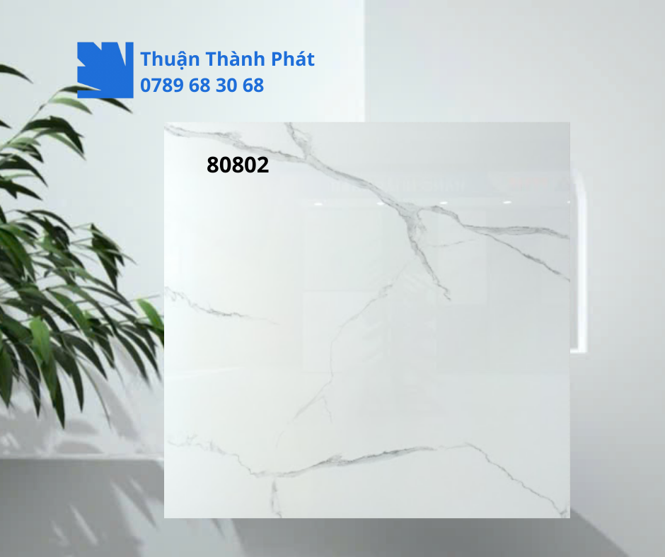 Gạch ốp lát 80802 vân đá trắng vân khói
