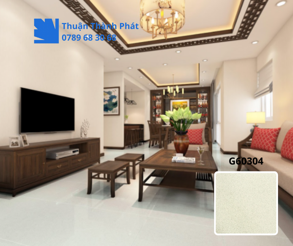 Gạch Lát Nền G60304 ứng dụng lát phòng khách