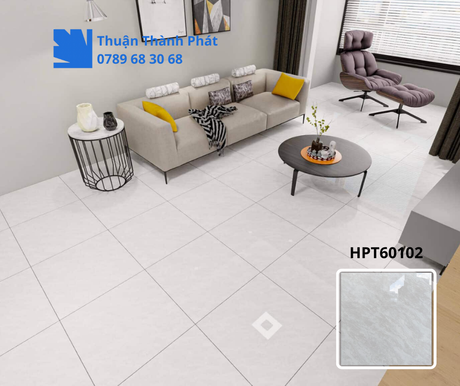 Gạch ốp lát HPT60102 Bề mặt xám sáng tinh tế